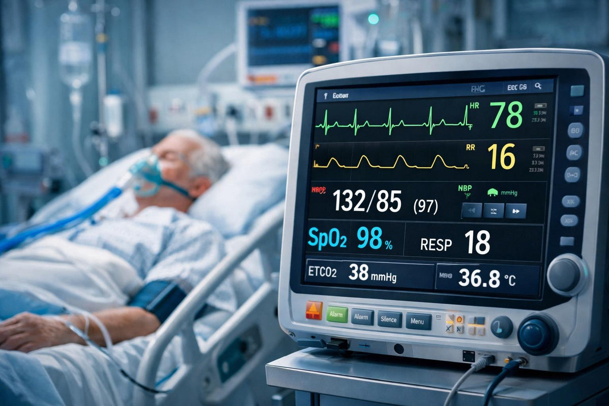 ICU Multiparameter Patient Monitor | ECG, SpO₂, NIBP & Vital Signs